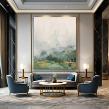 Load image into Gallery viewer, Gray &amp; Green Abstract Landscape Art, Perfect for Serene Office &amp; Nature - Themed Bedroom LargeART2110
