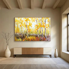 Load image into Gallery viewer, “Golden Autumn Forest” - Landscape Abstract Acrylic Art, Great for Living Room and Fireplace Area DLZ212
