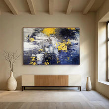Load image into Gallery viewer, Yellow - Accented Abstract Splash Painting on Canvas - “Urban Pulse” DKH649
