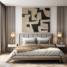 Load image into Gallery viewer, Hand - painted Extensive Black - White Geometric Abstract Acrylic Art for Modern Offices LargeART0122
