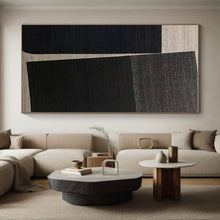 Load image into Gallery viewer, Black and Beige Geometric Textures Acrylic Art - Great for Industrial - chic Loft &amp; Modern Gallery LargeART0660
