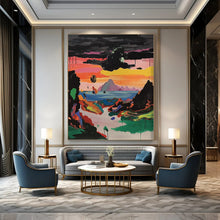 Load image into Gallery viewer, “Surreal Colorful Landscape Dream” – Fantasy Landscape with Dripping Colors DTP107
