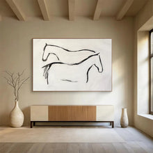 Load image into Gallery viewer, Minimalist Horse Silhouette Painting on Canvas - “Elegant Equines” DKH751
