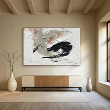Load image into Gallery viewer, Minimalist Abstract Painting with Gray, Black, and White for Contemporary Studio &amp; Calm Bedroom DKH312
