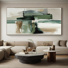 Load image into Gallery viewer, Custom Large Green - Gray Abstract Fusion - Great for Sustainable Workplace &amp; Nature - Themed Lounge LargeART0763
