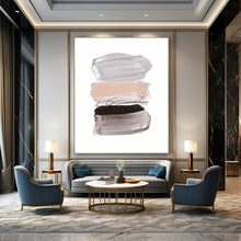 Load image into Gallery viewer, Pastel Stacked Strokes – Soft Grays, Pinks, and Dark Accents DTP184
