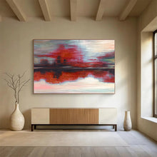 Load image into Gallery viewer, Red - Toned Abstract Landscape Painting On Canvas DKH384
