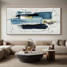 Load image into Gallery viewer, Large - Format Blue - Toned Abstract Art for Coastal Bedroom &amp; Calm Study LargeART0516
