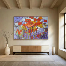Load image into Gallery viewer, Colorful Floral “Patchwork Poppies” Painting on Canvas, Quirky Flower Art DKH853
