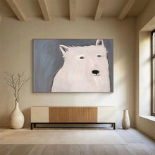 Load image into Gallery viewer, Minimalist White Wolf Abstract Painting On Canvas DKH422
