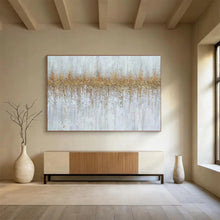 Load image into Gallery viewer, Textured Gold and White Abstract Painting for Minimalist Living Room &amp; Luxury Spa DKH302
