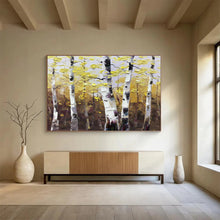 Load image into Gallery viewer, Golden Aspen Forest Abstract Painting on Canvas - “Autumn’s Embrace” DKH626
