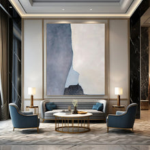 Load image into Gallery viewer, “Grey and White Geometric Abstract” - Minimalist Abstract Art on Canvas DKH1539
