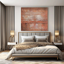 Load image into Gallery viewer, Large - Scale Hand - painted Rustic Brown Layers Acrylic Art for Industrial - Inspired Living Rooms LargeART0214
