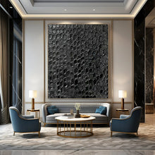 Load image into Gallery viewer, Black Textured Patterned Abstract - Ideal for Industrial - Style Loft &amp; Music Room LargeART2361
