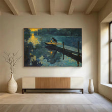 Load image into Gallery viewer, Nocturnal River Scene Abstract Painting for Lakeside Cottage &amp; Cozy Reading Nook DKH221
