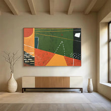 Load image into Gallery viewer, Hand - painted Massive Color - Blocked Geometric Abstract with Green Acrylic Art for Nature - Inspired Studios LargeART1808
