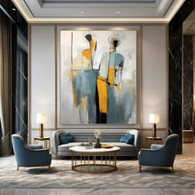 Load image into Gallery viewer, Abstract Expressionist Figure Art, Color - Blocked Modern Painting for Creative Studio &amp; Bold Living Room LargeART2232
