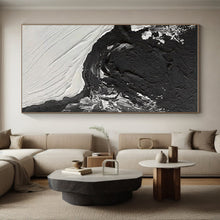 Load image into Gallery viewer, Custom Large Black - White Textured Contrast - Perfect for Modern Art Gallery &amp; Industrial - Chic Office LargeART0735

