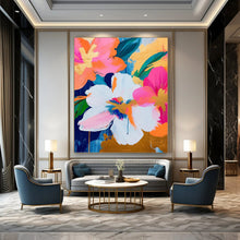 Load image into Gallery viewer, “Gilded Floral Pop” – Bold Flower Acrylic Painting with Gold Accents DTP284
