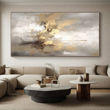 Load image into Gallery viewer, Gray - Gold Abstract Composition Acrylic Art - Suited for Corporate Lounge &amp; Upscale Apartment Decor LargeART0542
