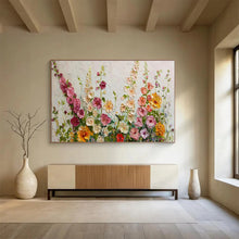 Load image into Gallery viewer, Mixed Floral Textured Abstract Painting on Canvas - “Garden Medley” DKH683
