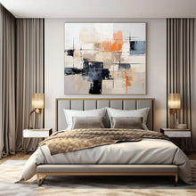 Load image into Gallery viewer, Oversized Hand - painted Neutral &amp; Orange Abstract Acrylic Art for Modern Offices LargeART0175
