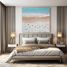 Load image into Gallery viewer, Vibrant Beach Aerial View Abstract Canvas Painting, Great for Family Room &amp; Vacation Rental Lobby LargeART1131
