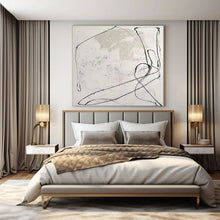 Load image into Gallery viewer, Oversized Hand - painted Black &amp; White Sketchy Lines Art for Industrial - Style Galleries LargeART0163
