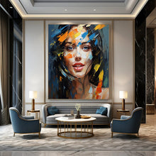Load image into Gallery viewer, Colorful Impressionistic Portrait Art, Perfect for Creative Bedroom &amp; Eclectic Living Room LargeART2126
