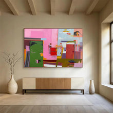 Load image into Gallery viewer, Pink - Dominant Geometric Abstraction Abstract acrylic painting DLZ013
