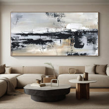 Load image into Gallery viewer, Oversized Gray - Black Abstract Art for Minimalist Study &amp; Modern Living Room LargeART0501
