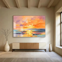 Load image into Gallery viewer, Colorful Abstract Sunset Sea Painting On Canvas DKH419
