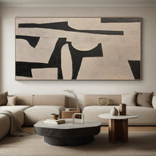Load image into Gallery viewer, Hand - painted Extensive Black - White Geometric Abstract Acrylic Art for Modern Offices LargeART0098
