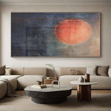 Load image into Gallery viewer, Large - Scale Red - Gray Abstract Sun Art for Minimalist Home &amp; Art Gallery LargeART0452
