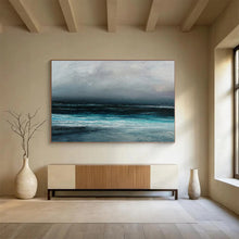 Load image into Gallery viewer, Moody Dark Sea and Sky Abstract acrylic painting DLZ035
