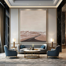 Load image into Gallery viewer, “Desert Road Serenity” - Beige, Brown Landscape Abstract Art on Canvas DKH1123
