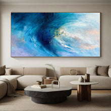 Load image into Gallery viewer, Blue Abstract Vortex Art – Great for Coastal - themed Living Room &amp; Creative Conference Room LargeART0683

