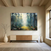 Load image into Gallery viewer, Forest Path “Misty Glow” Painting on Canvas, Ethereal Landscape Art DKH871
