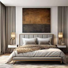 Load image into Gallery viewer, Brown - Black Divided Abstract Painting, Ideal for Sophisticated Home Office &amp; Timeless Living Room LargeART1363
