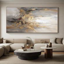 Load image into Gallery viewer, Gray - Gold Abstract Flower Acrylic Art - Ideal for Boutique Hotel Room &amp; Luxury Living Room Decoration LargeART0540
