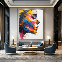 Load image into Gallery viewer, “Colorful Portrait Impression” – Abstract Portrait Oil Painting with Bold Color Palette DTP089
