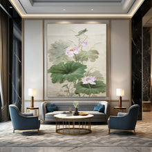 Load image into Gallery viewer, “Traditional Chinese Lotus Painting” - Oriental Floral Art on Canvas DKH1588
