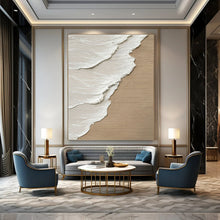 Load image into Gallery viewer, “Beige &amp; White Textured Abstraction” - Minimalist Plaster - like Art on Canvas DKH1476
