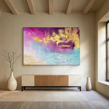 Load image into Gallery viewer, Purple, Gold &amp; Blue Abstract Painting - Perfect for Bohemian Bedroom &amp; Artistic Lounge DKH015
