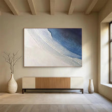 Load image into Gallery viewer, Blue - White Textured “Calm Abstraction” Painting on Canvas, Minimalist Modern Art DKH894
