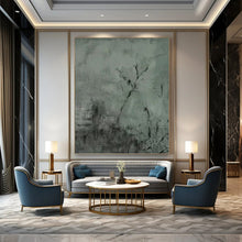 Load image into Gallery viewer, “Textured Grey Abstract” - Grey Abstract Art on Canvas DKH1205
