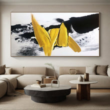Load image into Gallery viewer, Oversized Black - Yellow Abstract Bold Acrylic for Dynamic Game Room LargeART0303
