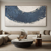 Load image into Gallery viewer, Oversized Blue Semi - Circular Textured Acrylic Art for Hallway &amp; Minimalist Home LargeART0427
