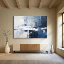 Load image into Gallery viewer, Cool Blue and Gray Urban Abstraction Abstract acrylic painting DLZ103
